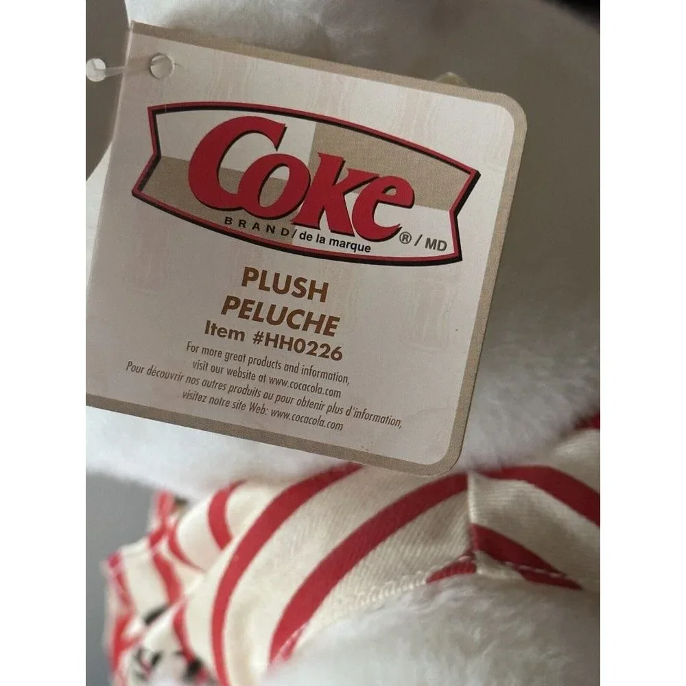 1998 Coca‎ Cola Polar Bear Plush Soda jerk Hat Vest & Coke Bottle Original Tags